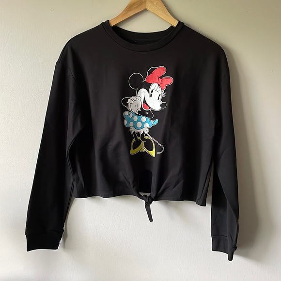 Disney Minnie Mouse Semi Cropped Tie Front Long Sleeve - Picture 10 of 10